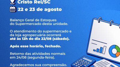 Cristo Rei/SC dias 22 e 23/08