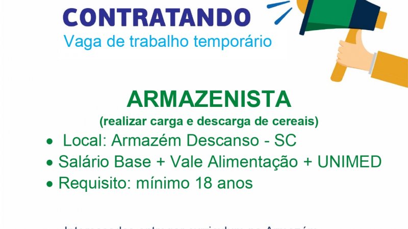 VAGA DE EMPREGO PARA DESCANSO
