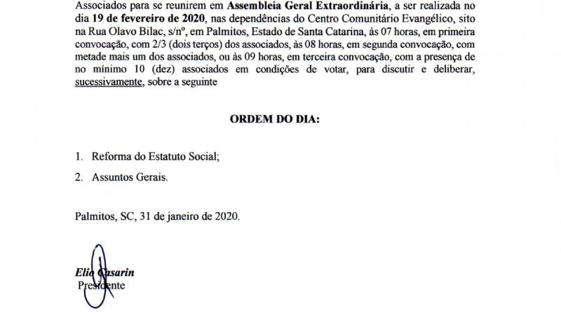 EDITAL ASSEMBLEIA GERAL EXTRAORDINÁRIA