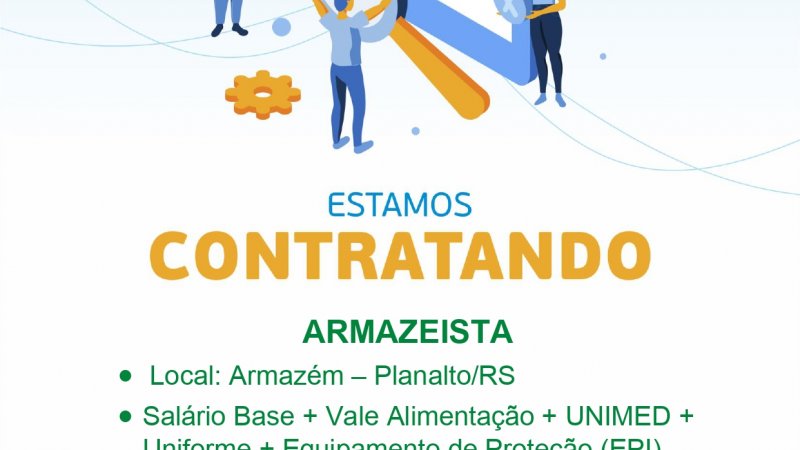VAGAS DE EMPREGO PARA AS UNIDADES DE ITAPIRANGA E PLANALTO