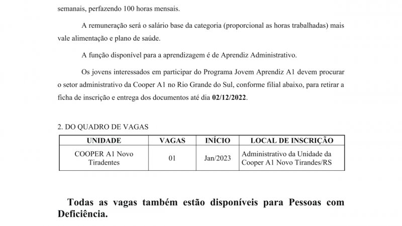 EDITAL JOVEM APRENDIZ 2023-2024 NOVO TIRADENTES