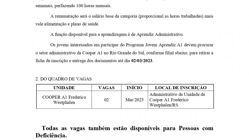 EDITAL Jovem Aprendiz FW