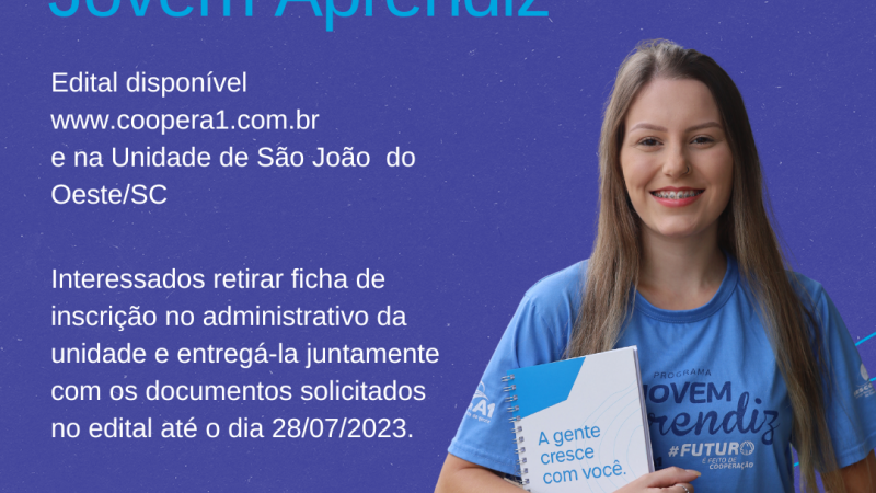 Edital disponível para jovem aprendiz 