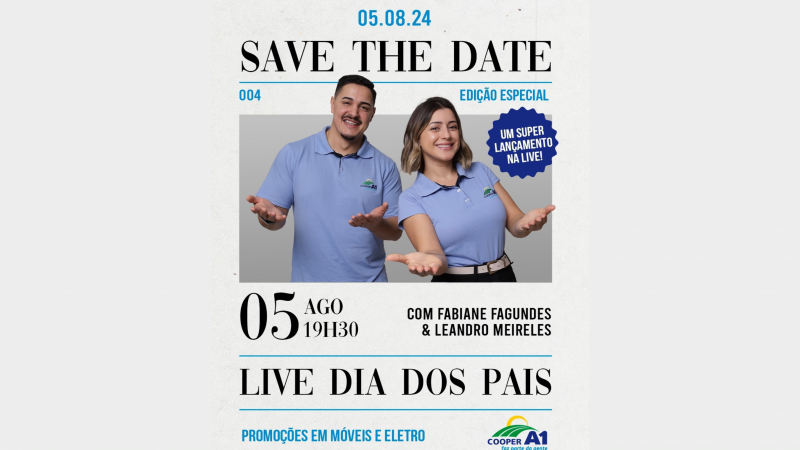É HOJE: Live de Vendas Dia dos Pais 