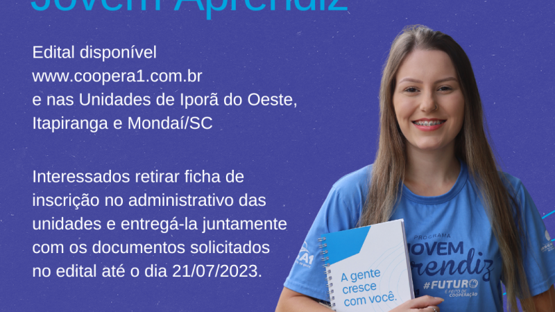 Edital disponível para jovem aprendiz