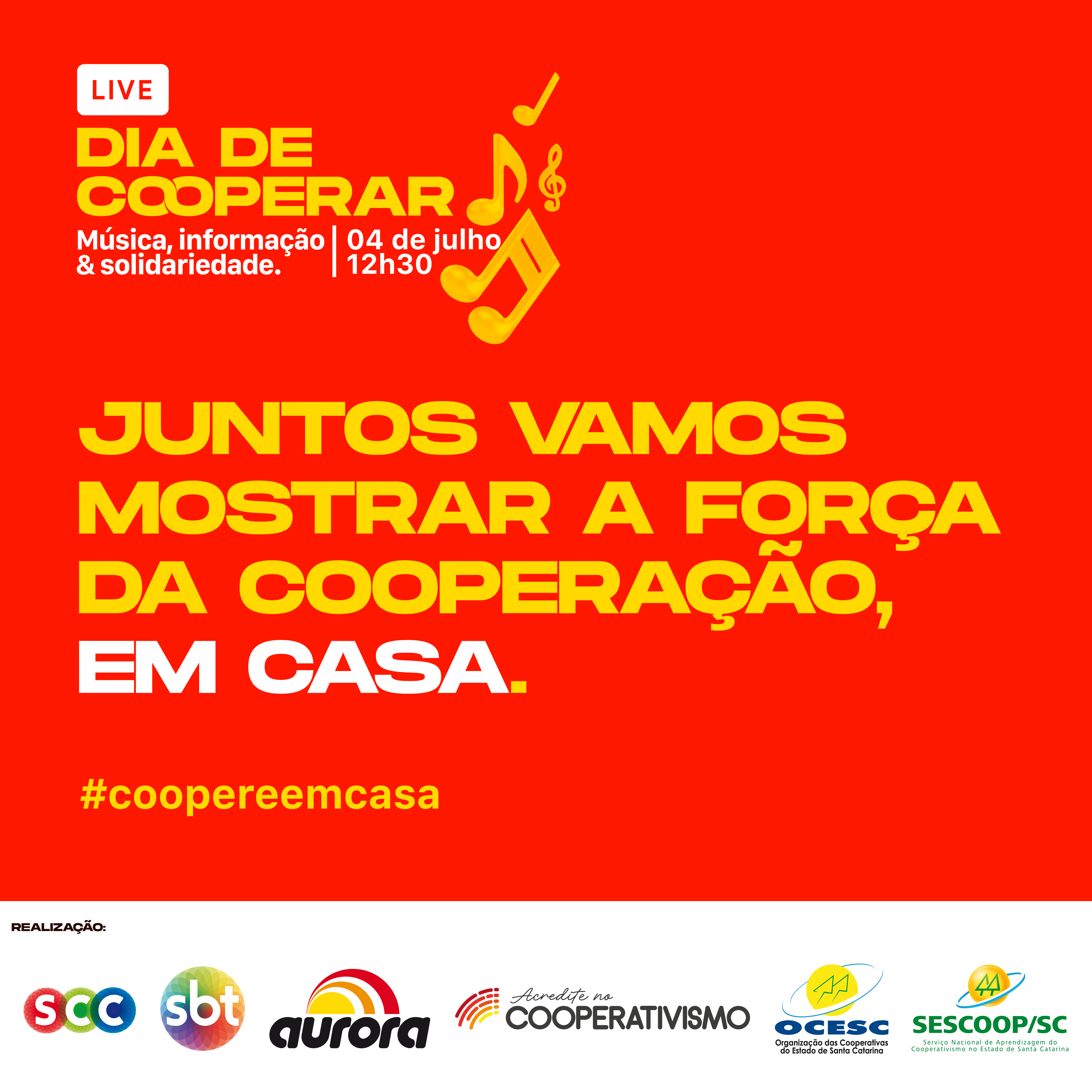 Aurora promove live para celebrar o Dia de Cooperar
