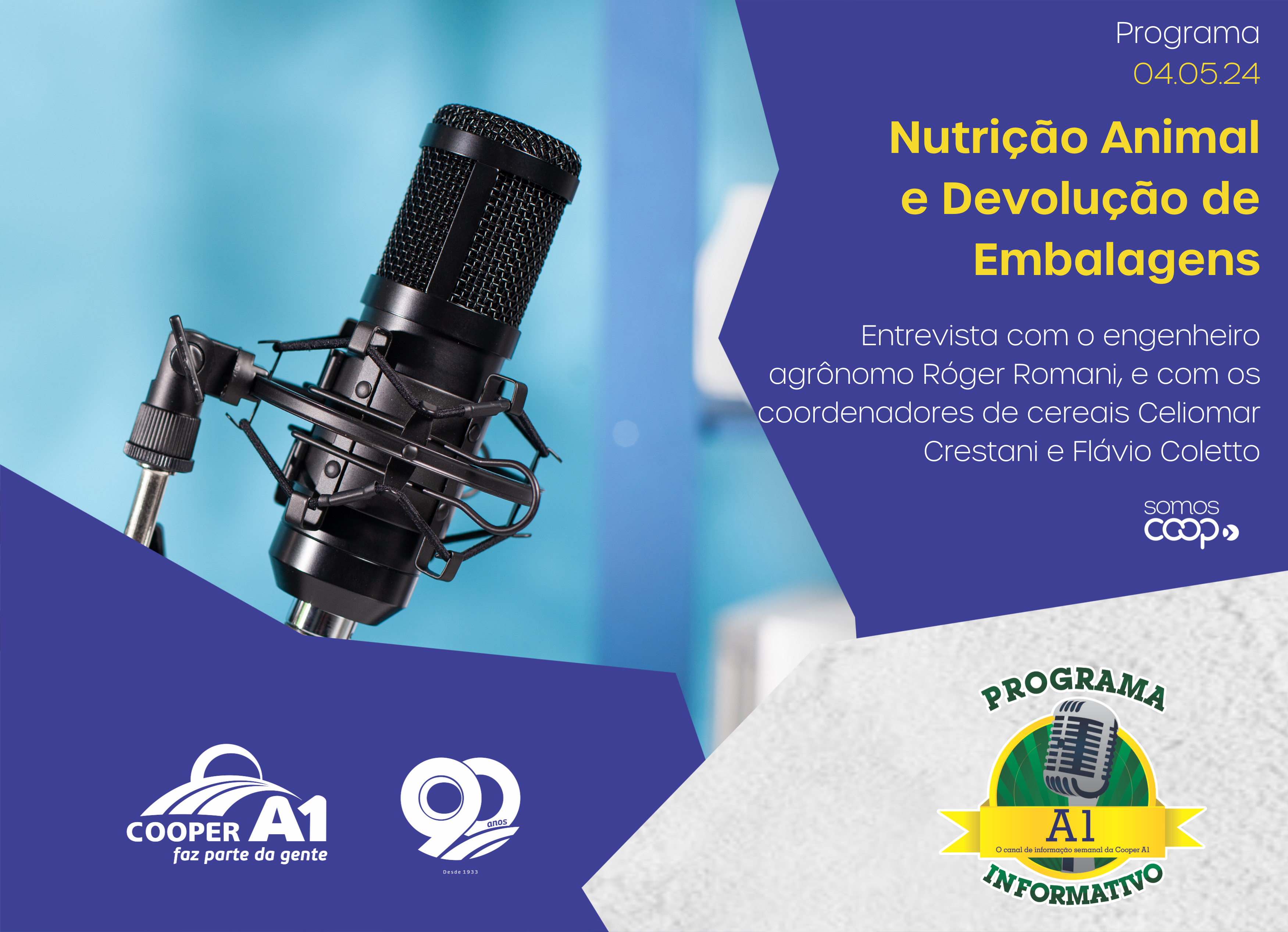 INFORMATIVO A1 04.05.24: Nutrição Animal e Devolução de Embalagens